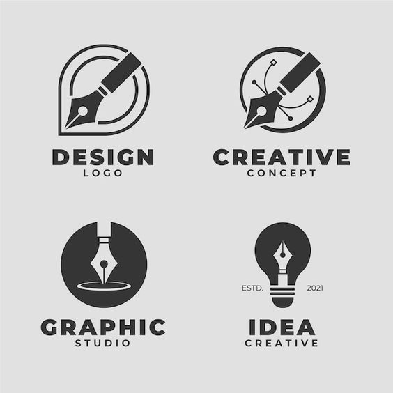 Premium Vector Collection of minimalist flat design graphic designer logo