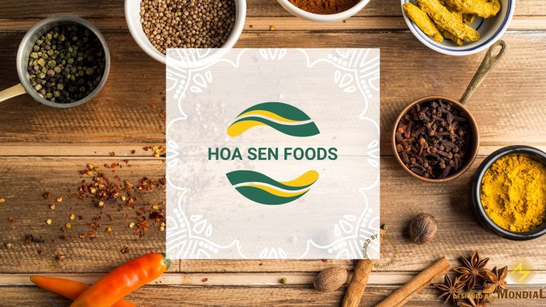 thiết kế logo hoa sen foods - mondial agency