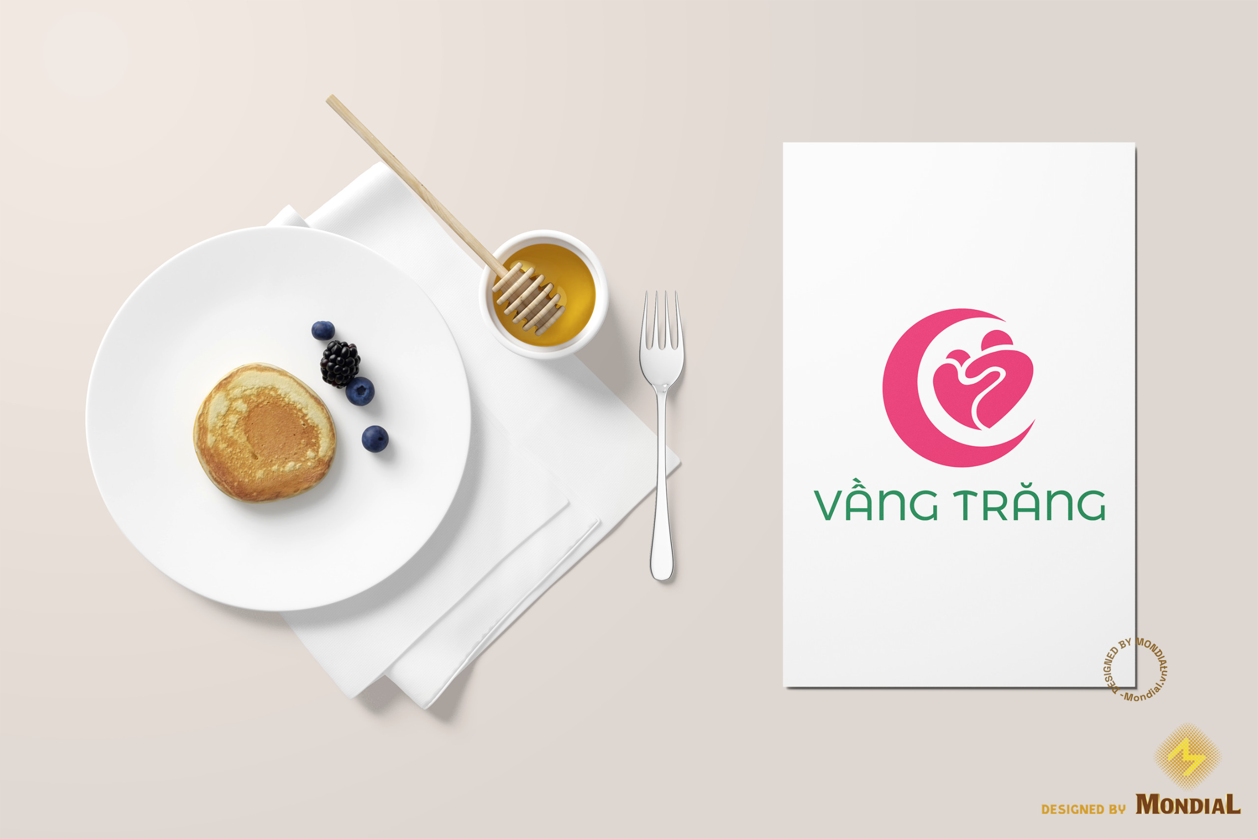 thiết kế logo vầng trăng - mondial agency